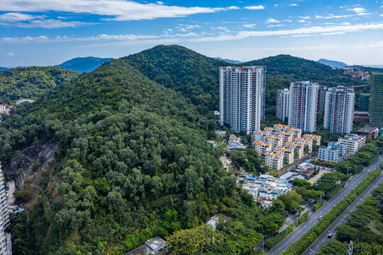 航拍三亞鳳凰嶺海誓山盟景區(qū)