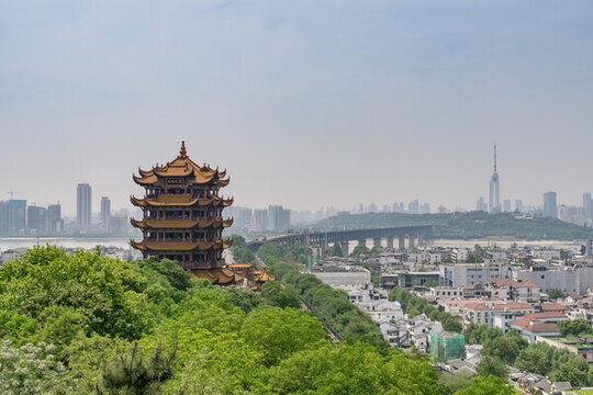 中國(guó)武漢的黃鶴樓景區(qū)