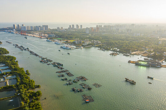 海南文昌東郊鎮(zhèn)清瀾灣養(yǎng)殖魚塘