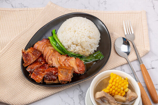 燒鴨叉燒雙拼飯