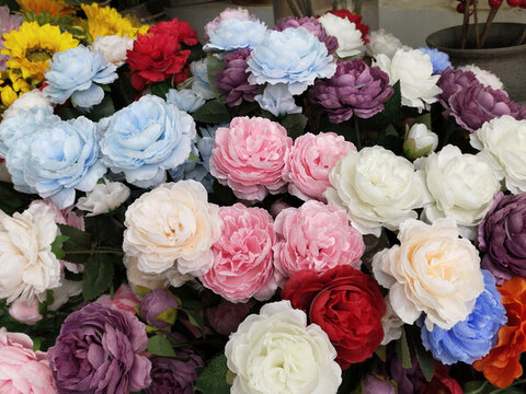 塑料花特寫