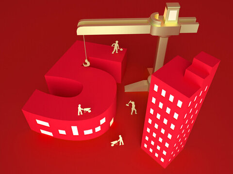 3D渲染的五一立體藝術(shù)字場景