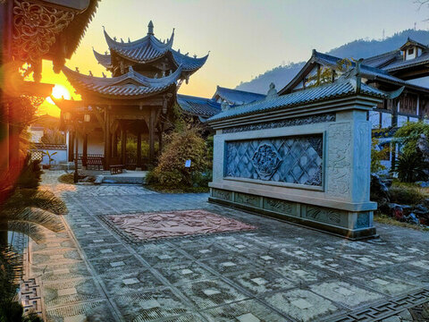 古鎮(zhèn)晚霞