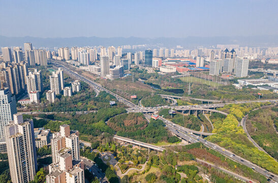 重慶城市航拍兩江新區(qū)