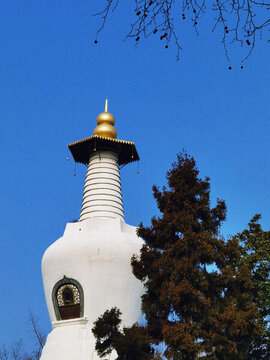 藍天映白塔