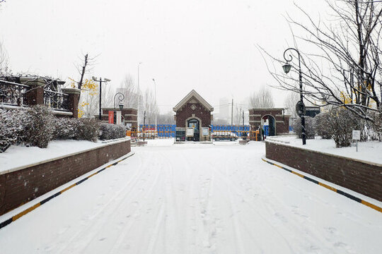 沈陽(yáng)大雪雪后的住宅小區(qū)