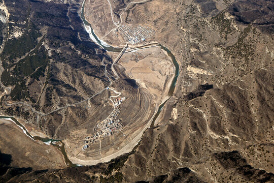 俯瞰燕山山脈北京山區(qū)