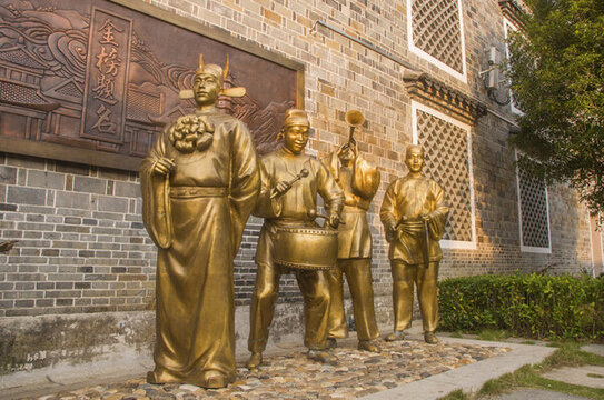 金榜題名狀元及第場景雕塑
