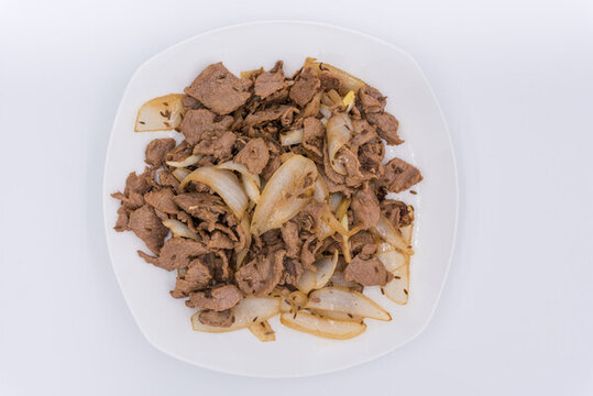 蔥爆羊肉炒菜特寫