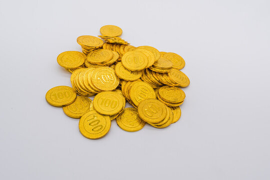 棚拍一堆仿真金幣