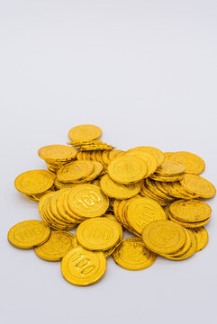 棚拍一堆仿真金幣