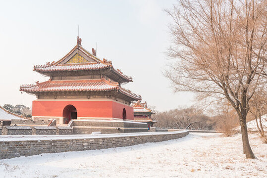 冬天雪后的沈陽清昭陵