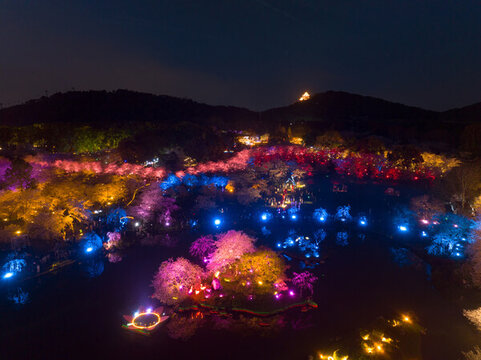 武漢東湖磨山櫻花園夜景風(fēng)光