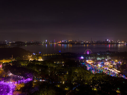 武漢東湖磨山櫻花園夜景風(fēng)光