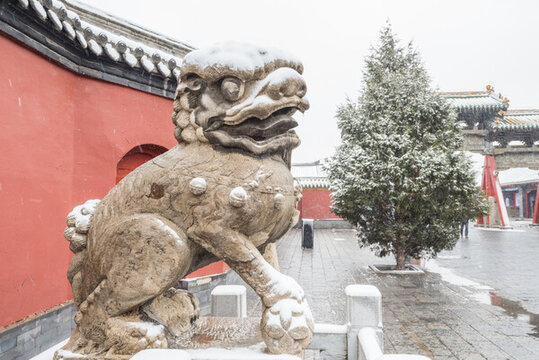 冬季雪后中國遼寧的沈陽故宮