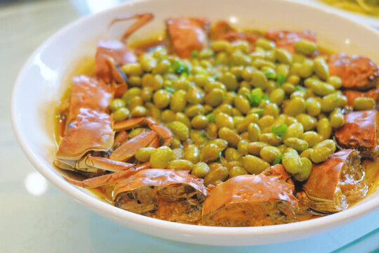 青豆清蒸蟹