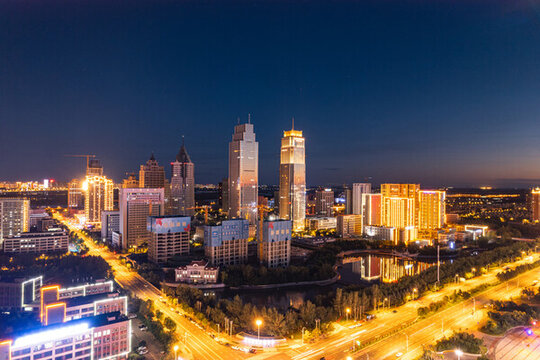 哈爾濱江北新區(qū)城市夜景