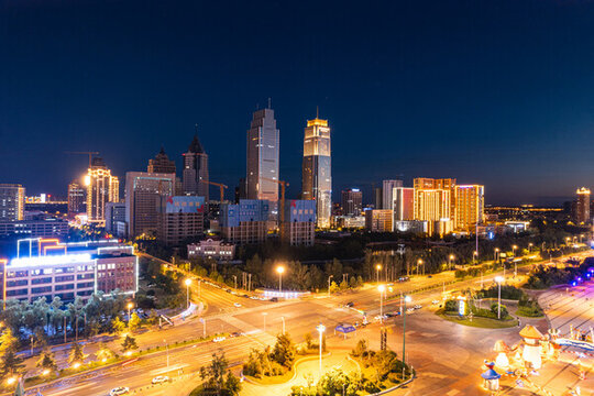 哈爾濱江北新區(qū)城市夜景