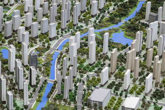 現(xiàn)代城市建筑沙盤模型
