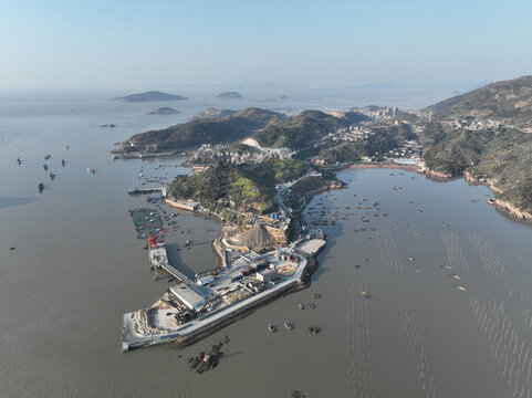 航拍寧德市霞浦縣三沙碼頭