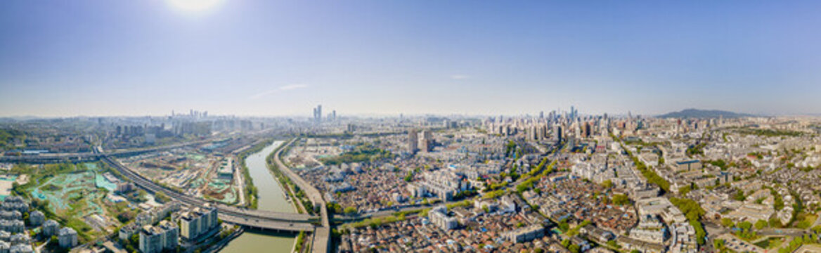 南京城市風光航拍全景