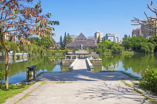 漳浦西湖公園湖畔園景