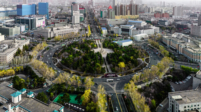 中國長春市城區(qū)初春晨景