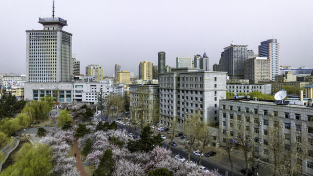 中國長春市城區(qū)初春晨景