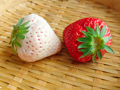 鲜果红白草莓