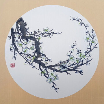 國(guó)畫(huà)白梅
