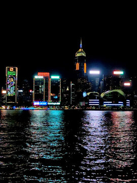維港建筑夜景燈光