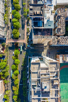 航拍云南昆明城市建筑群天際線
