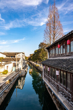 冬天的蘇州平江路街景