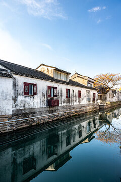 冬天的蘇州平江路街景