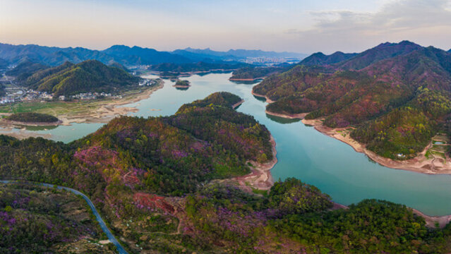 浦江通濟湖山水風(fēng)光航拍