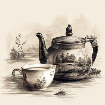 中式茶文化裝飾畫
