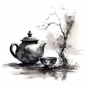 中式茶文化裝飾畫