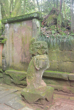 蒙頂山陰陽(yáng)石麒麟屏風(fēng)風(fēng)化石獅