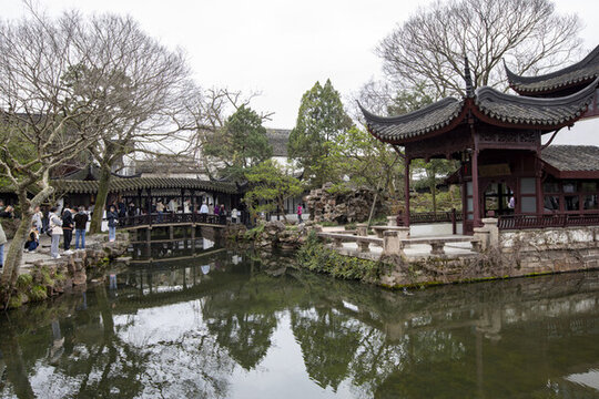 蘇州掘政園古典園林風(fēng)光