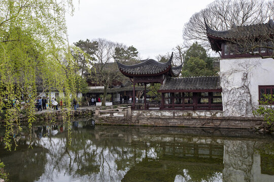 蘇州掘政園古典園林風(fēng)光