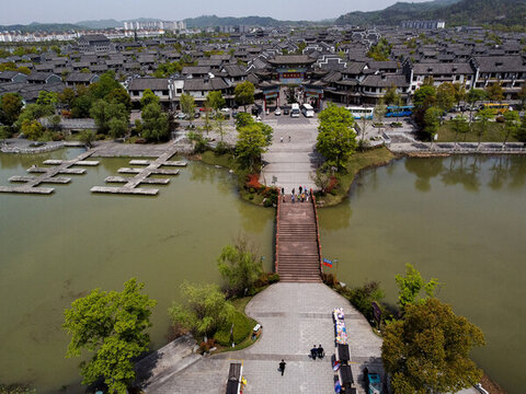 航拍常德桃花源古鎮(zhèn)