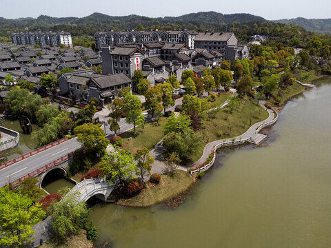 航拍常德桃花源古鎮(zhèn)