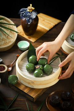 豆沙青團