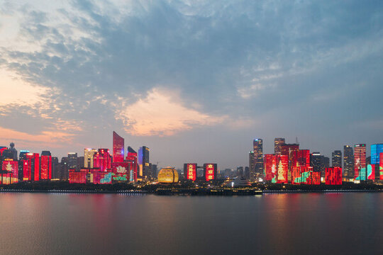 杭州錢江新城城市夜景