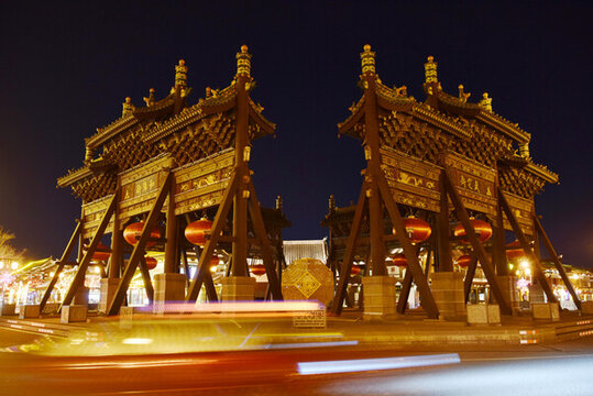 山西大同古城四牌樓夜色