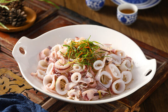 蔥油小管魷