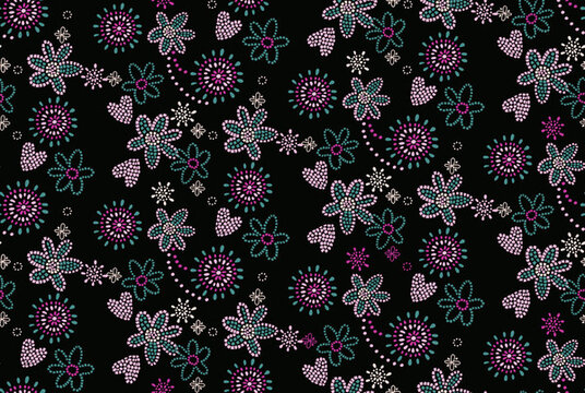 黑底點(diǎn)竄花朵