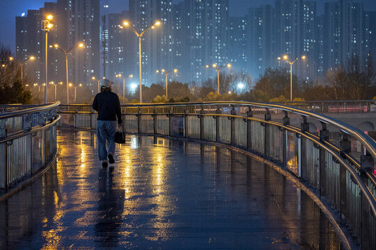 城市公路天橋夜景