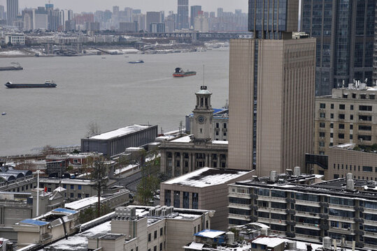武漢漢口城市建筑風(fēng)光雪景
