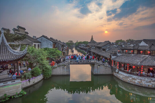 西塘古鎮(zhèn)夕照